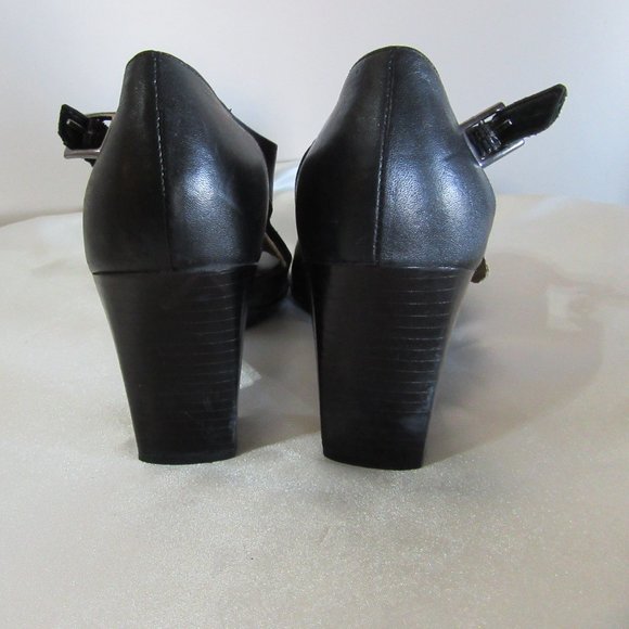 Luca B Calico Size Ladies 7 -1/2 M   Black Leather - Picture 6 of 11